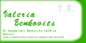 valeria benkovits business card